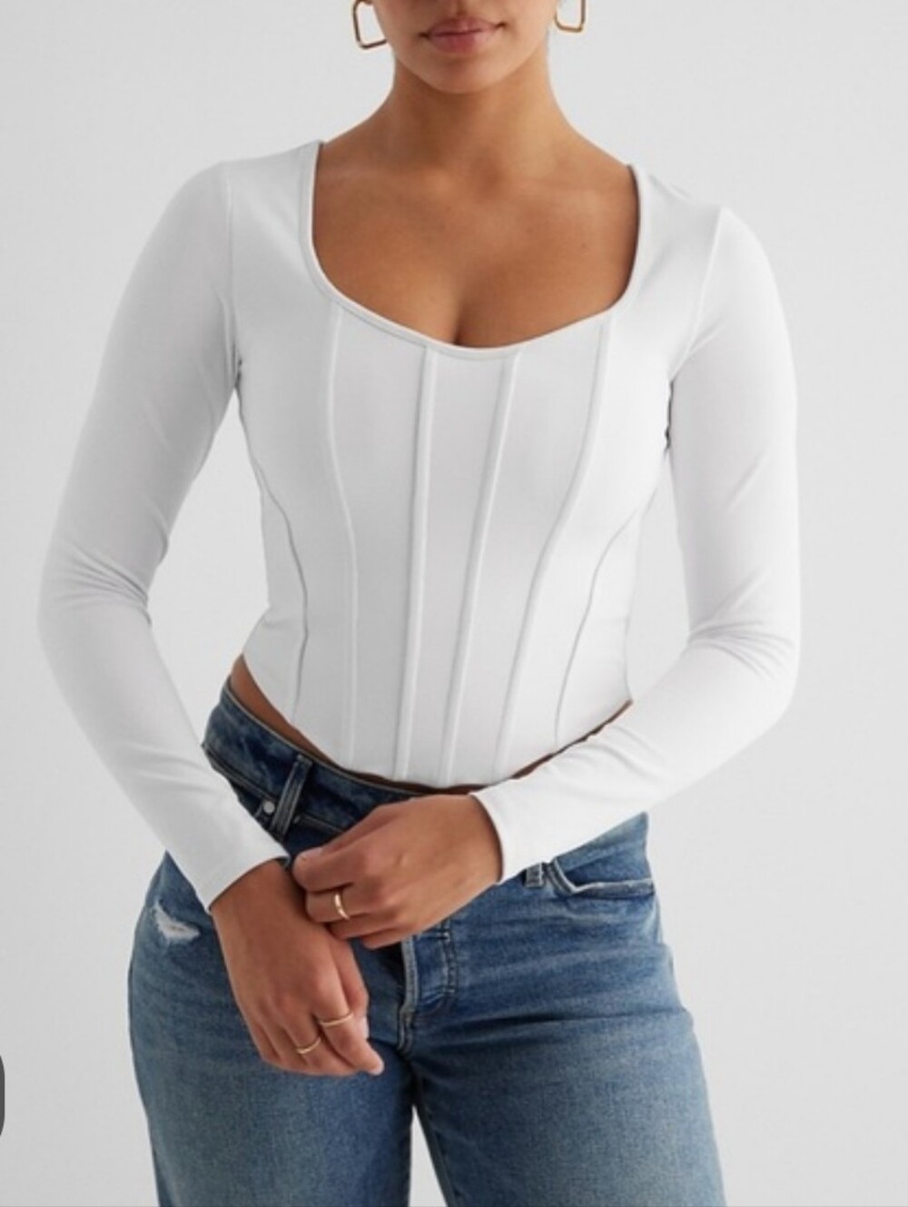 Express Body Contour Top With Boning Size Medium
